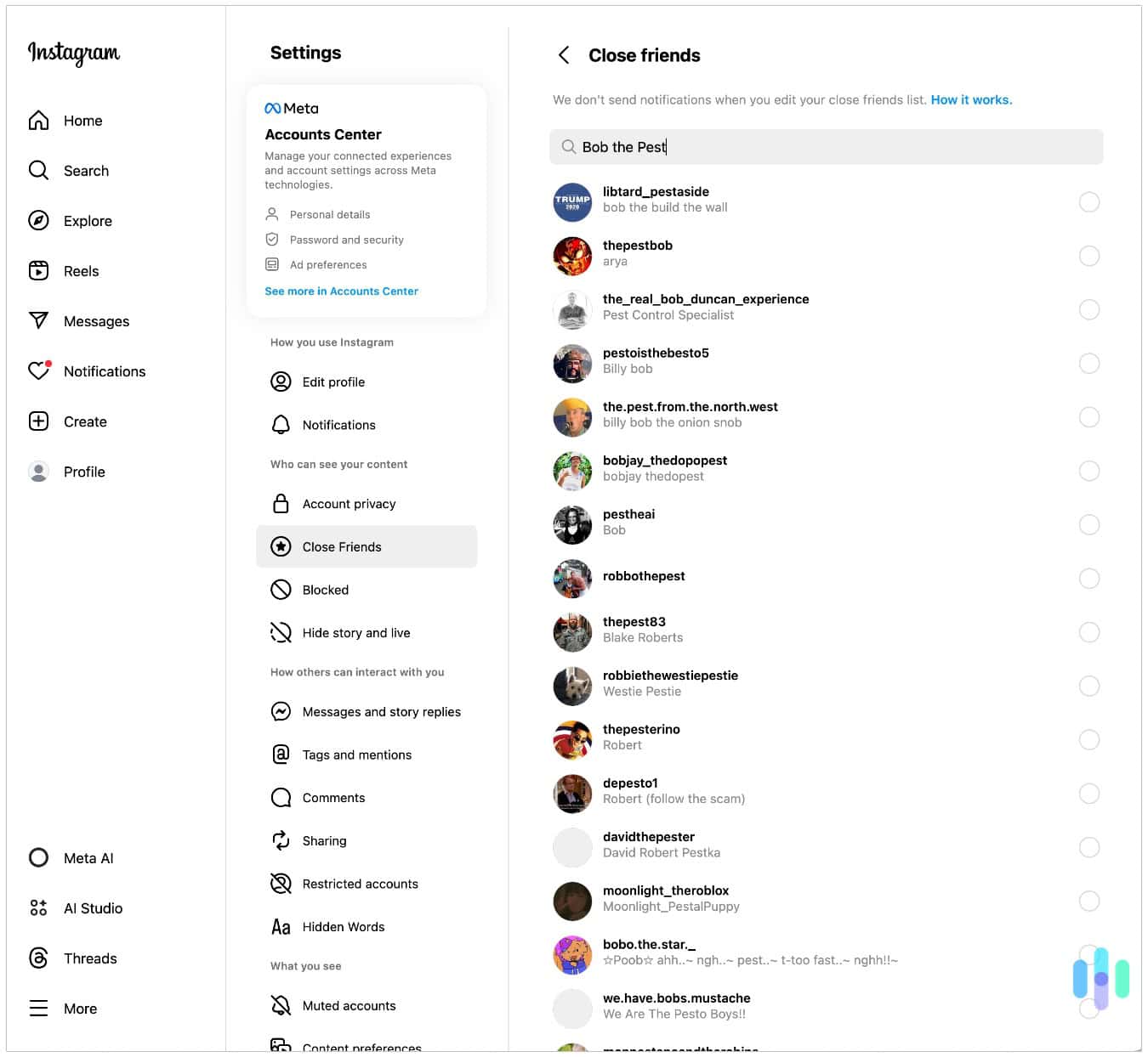 We handpicked the people we wanted to share our Instagram stories with. We handpicked the people we wanted to share our Instagram stories with.