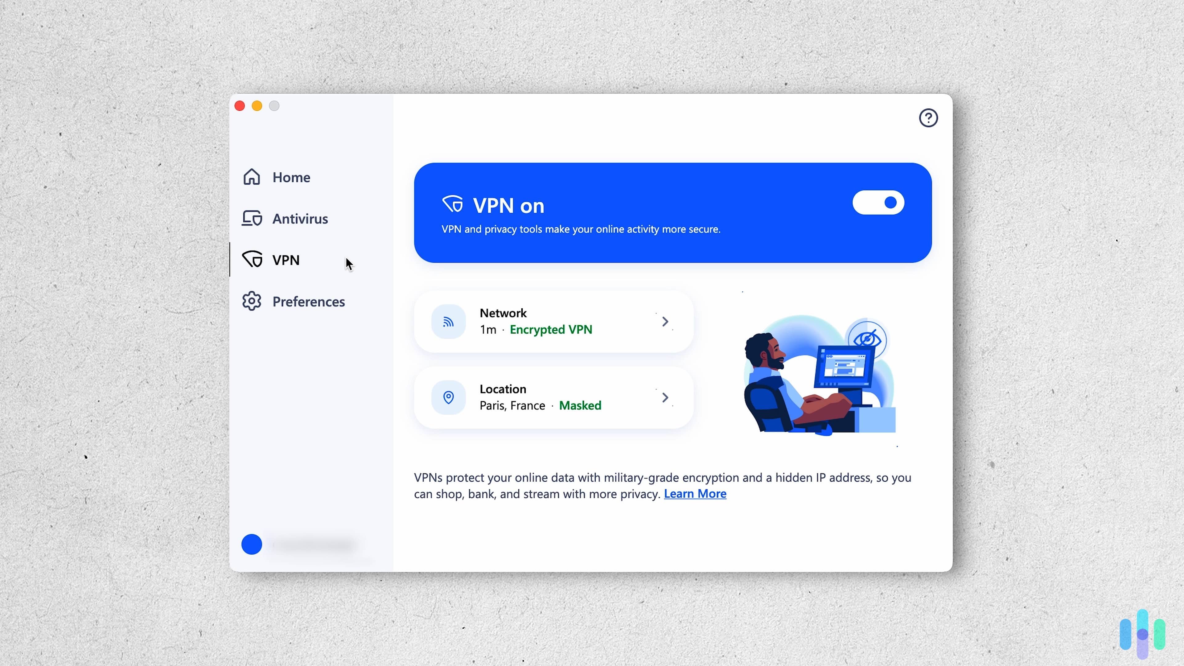 Aura’s macOS VPN integrated into the Aura identity theft protection app Aura’s macOS VPN integrated into the Aura identity theft protection app