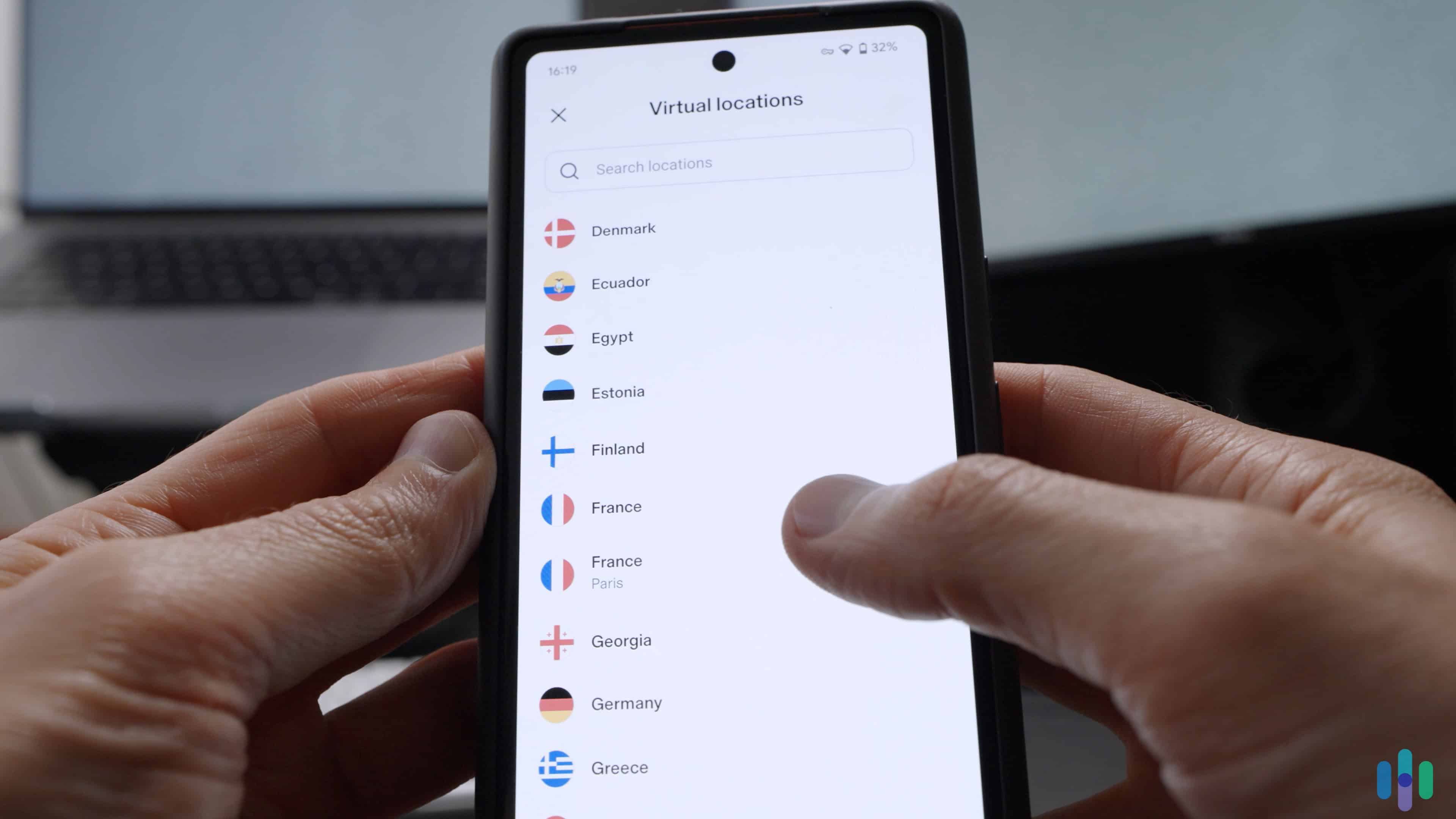 Aura mobile app testing; checking out Aura’s servers in 80+ countries