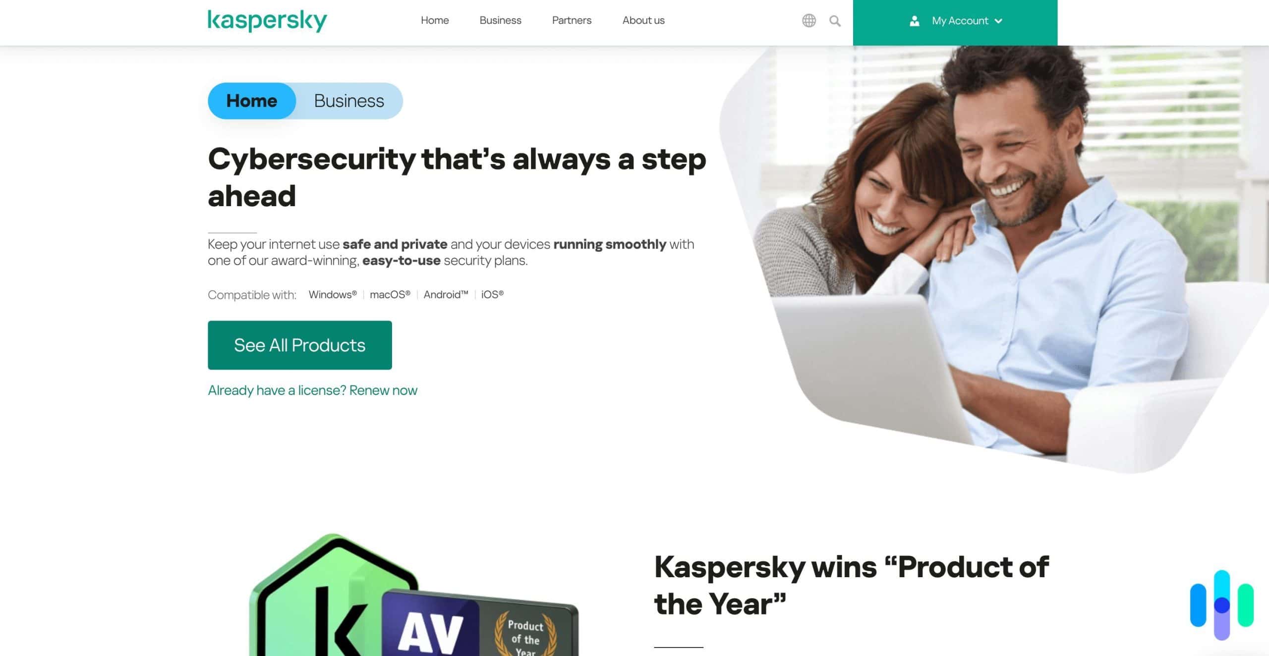 Kaspersky homepage Kaspersky homepage