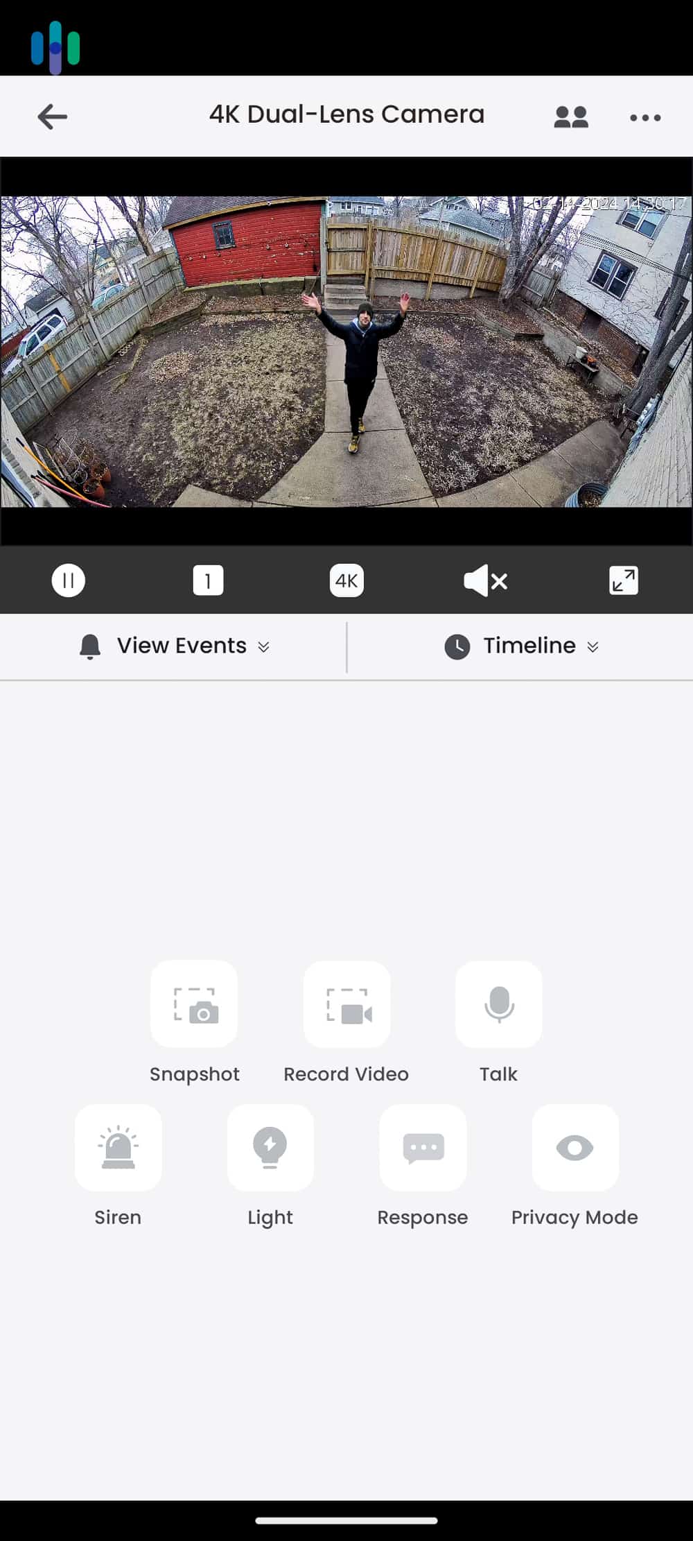 Lorex 4k dual lens camera on the Lorex app Lorex 4k dual lens camera on the Lorex app