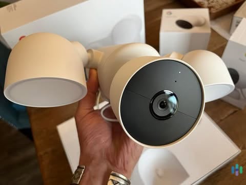 Here we are unboxing the Nest Cam Floodlight that we bought with our ADT system. Here we are unboxing the Nest Cam Floodlight that we bought with our ADT system.