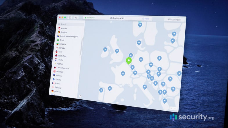 NordVPN connected NordVPN connected