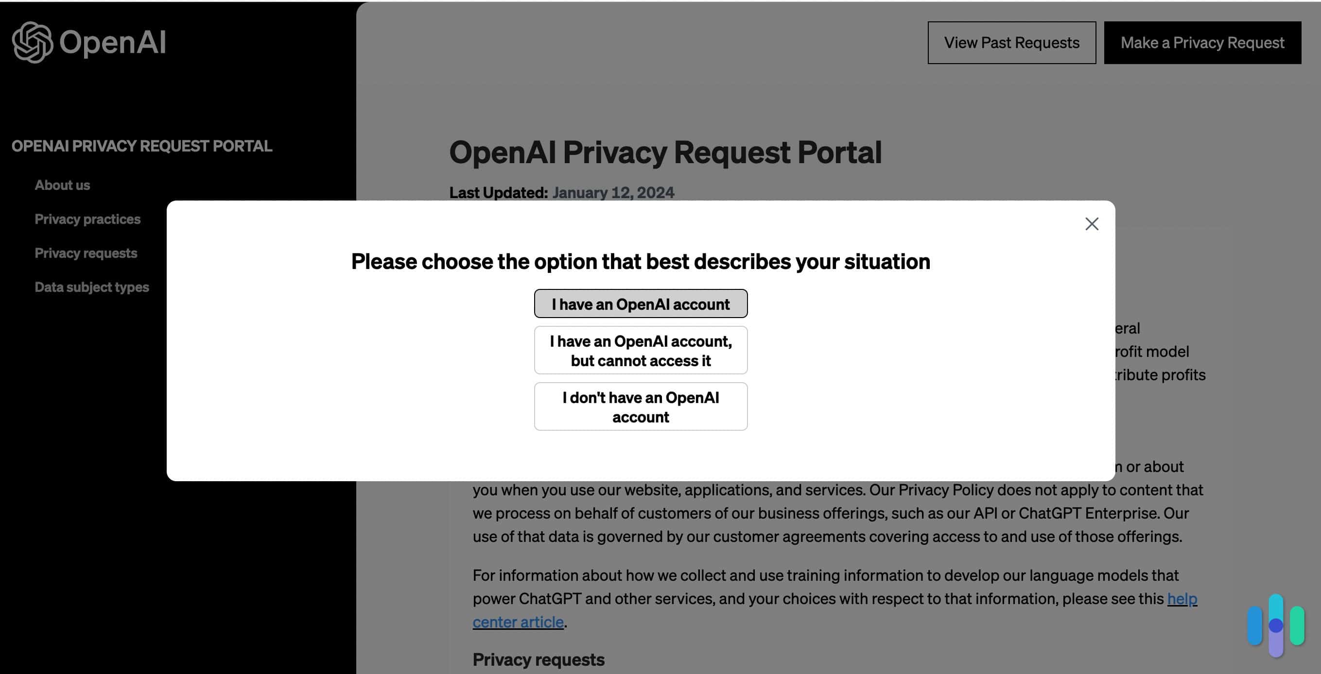 Open AI Privacy Request portal Open AI Privacy Request portal