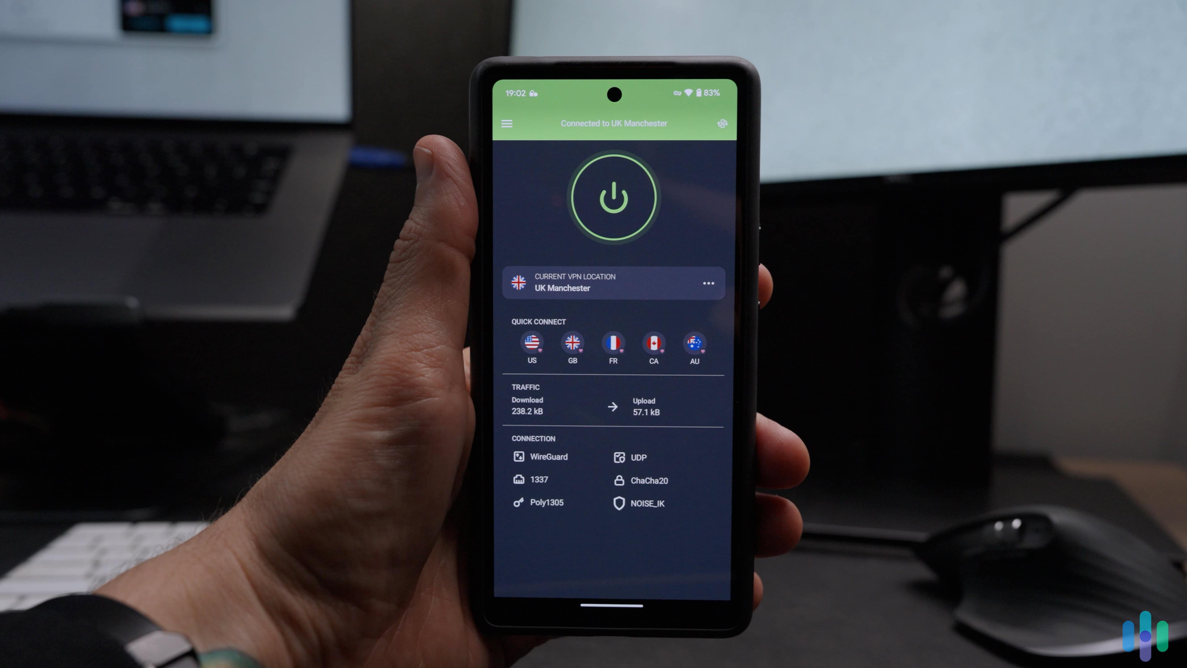 PIA connected to a UK server (1) A PIA subscription includes a mobile app for Android and iPhone
