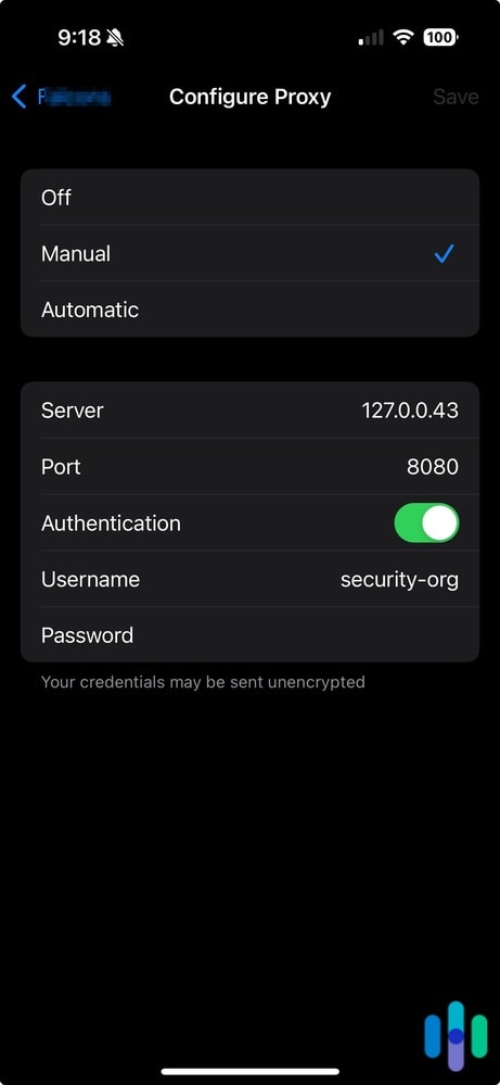 Proxy Settings on iOS Proxy Settings on iOS