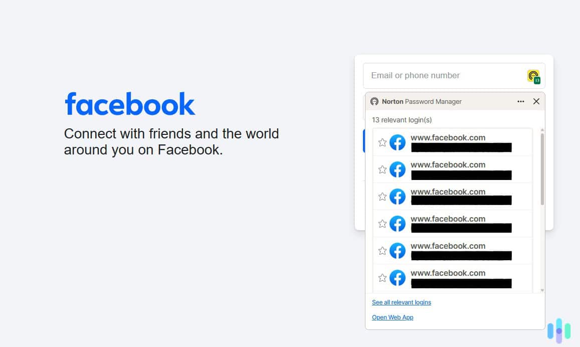 Testing Norton’s auto-fill functionality on Facebook Testing Norton’s auto-fill functionality on Facebook