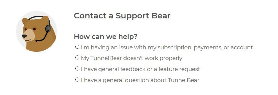 TunnelBear Customer Support TunnelBear Customer Support
