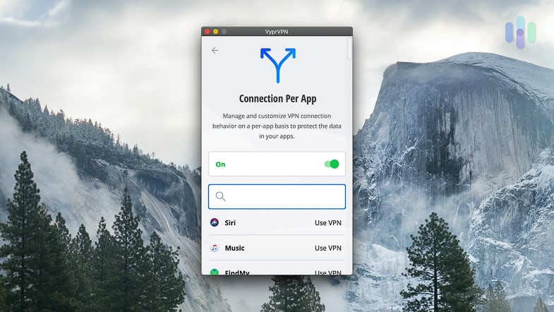 VyprVPN – Connections per app VyprVPN - Connections per app