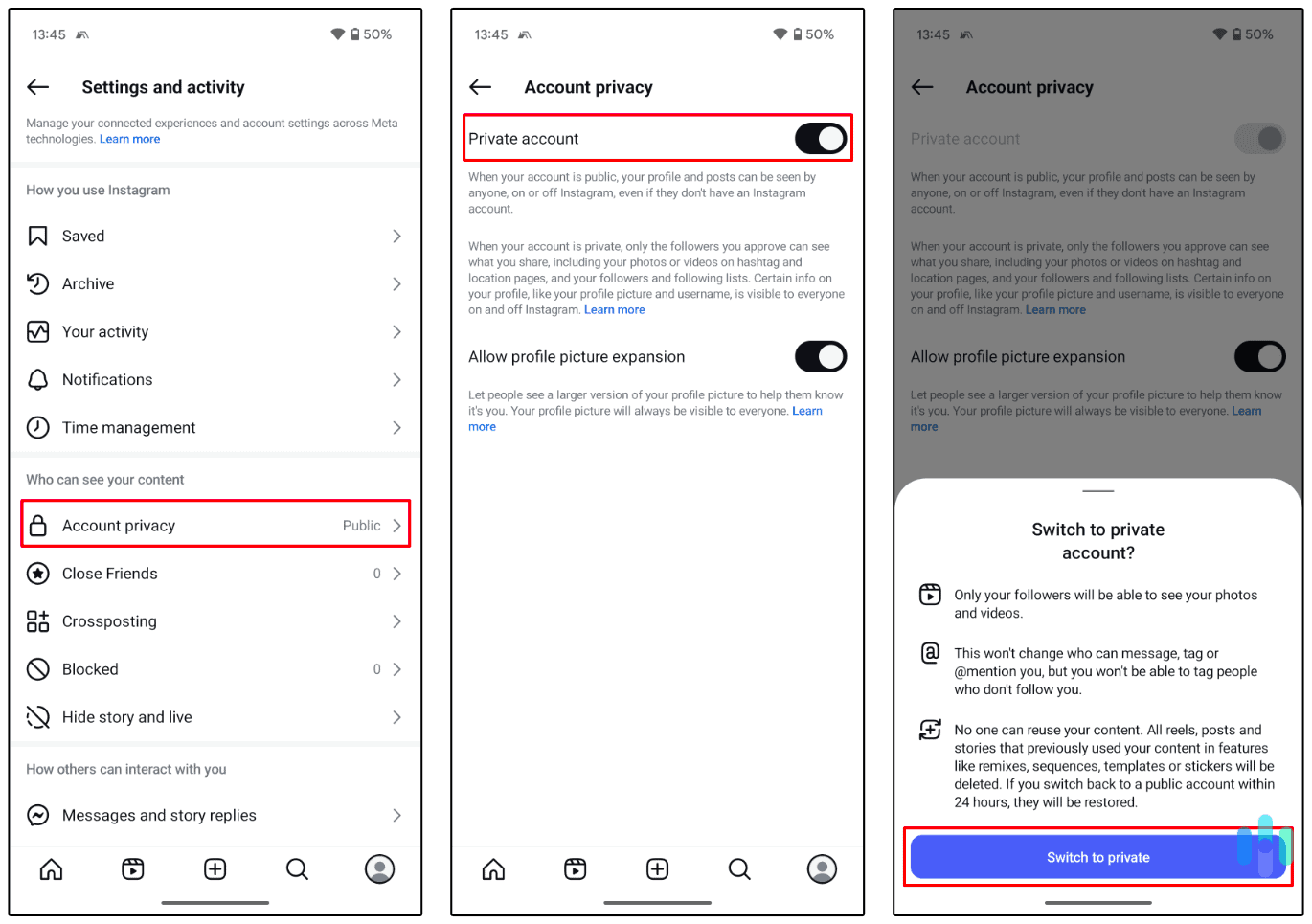 How we made our Instagram account private on the mobile app in three steps How we made our Instagram account private on the mobile app in three steps