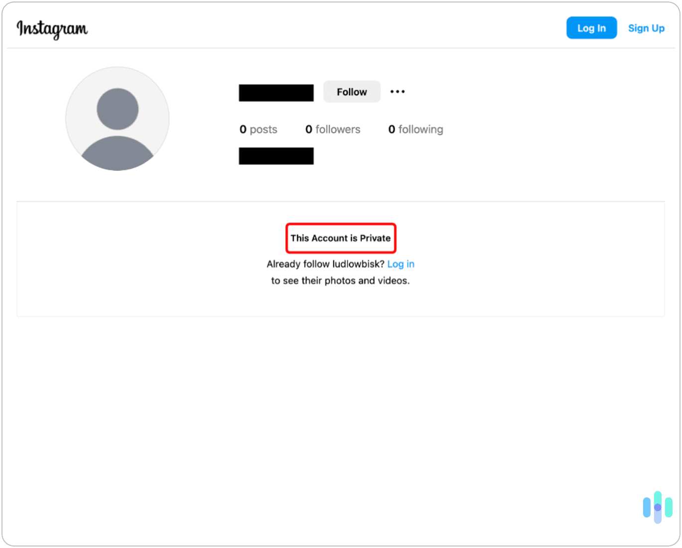 We made sure our IG account was private by logging out and searching for it. We made sure our IG account was private by logging out and searching for it.