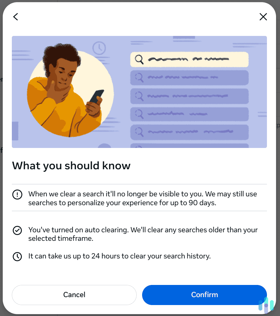 According to Instagram, it stores your search history for up to 90 days. According to Instagram, it stores your search history for up to 90 days.