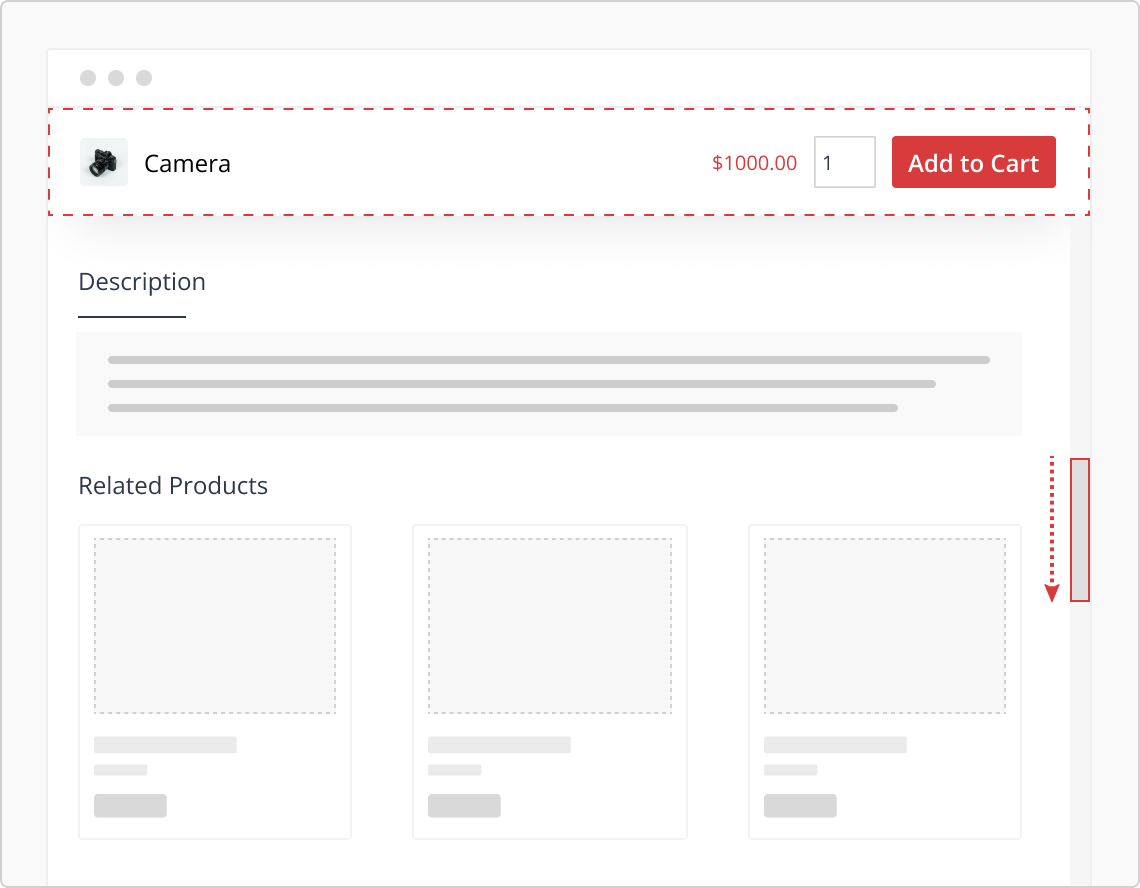 Add to Cart Panel on Scrolling - Zakra WooCommerce Feature