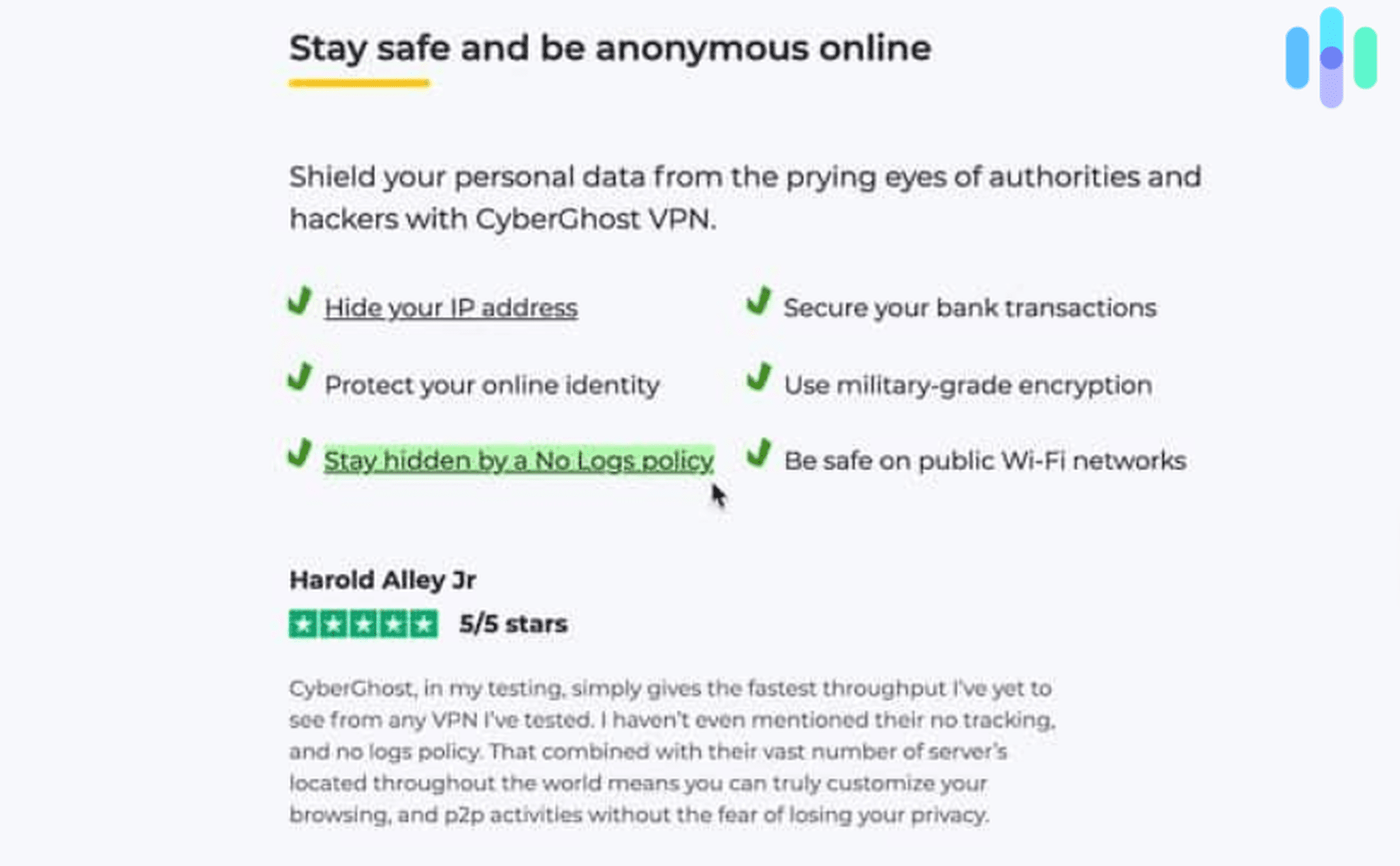 CyberGhost Data Logging Policy CyberGhost Data Logging Policy