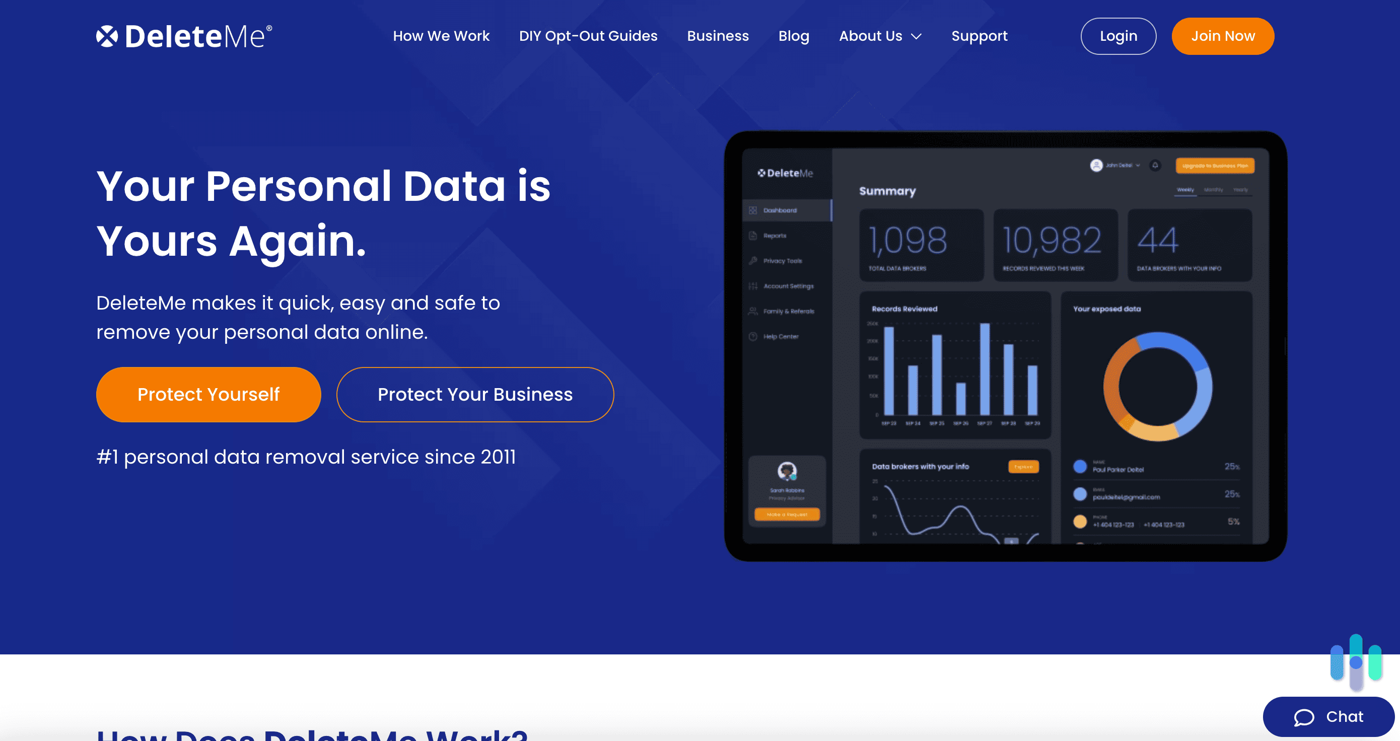 DeleteMe website DeleteMe website