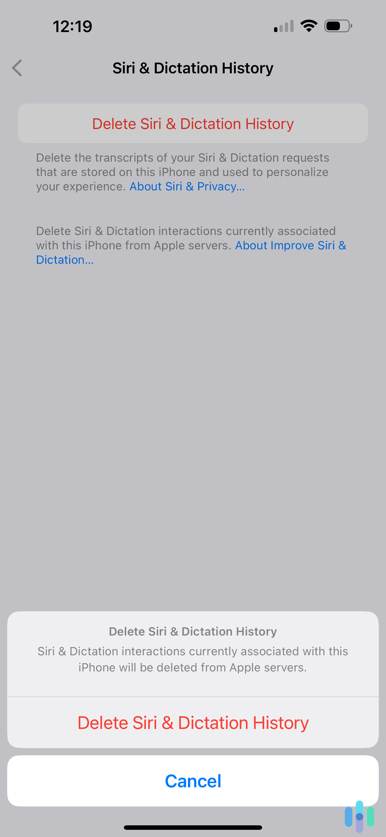 Deleting Siri and Dictation history on an iPhone Deleting Siri and Dictation history on an iPhone