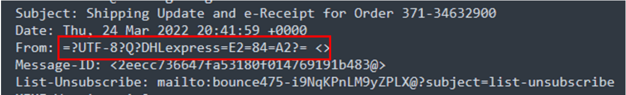 DHL chatbot scam email with blank from field DHL chatbot scam email with blank from field