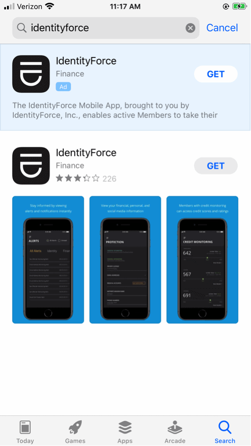 IdentityForce in App Store IdentityForce in App Store
