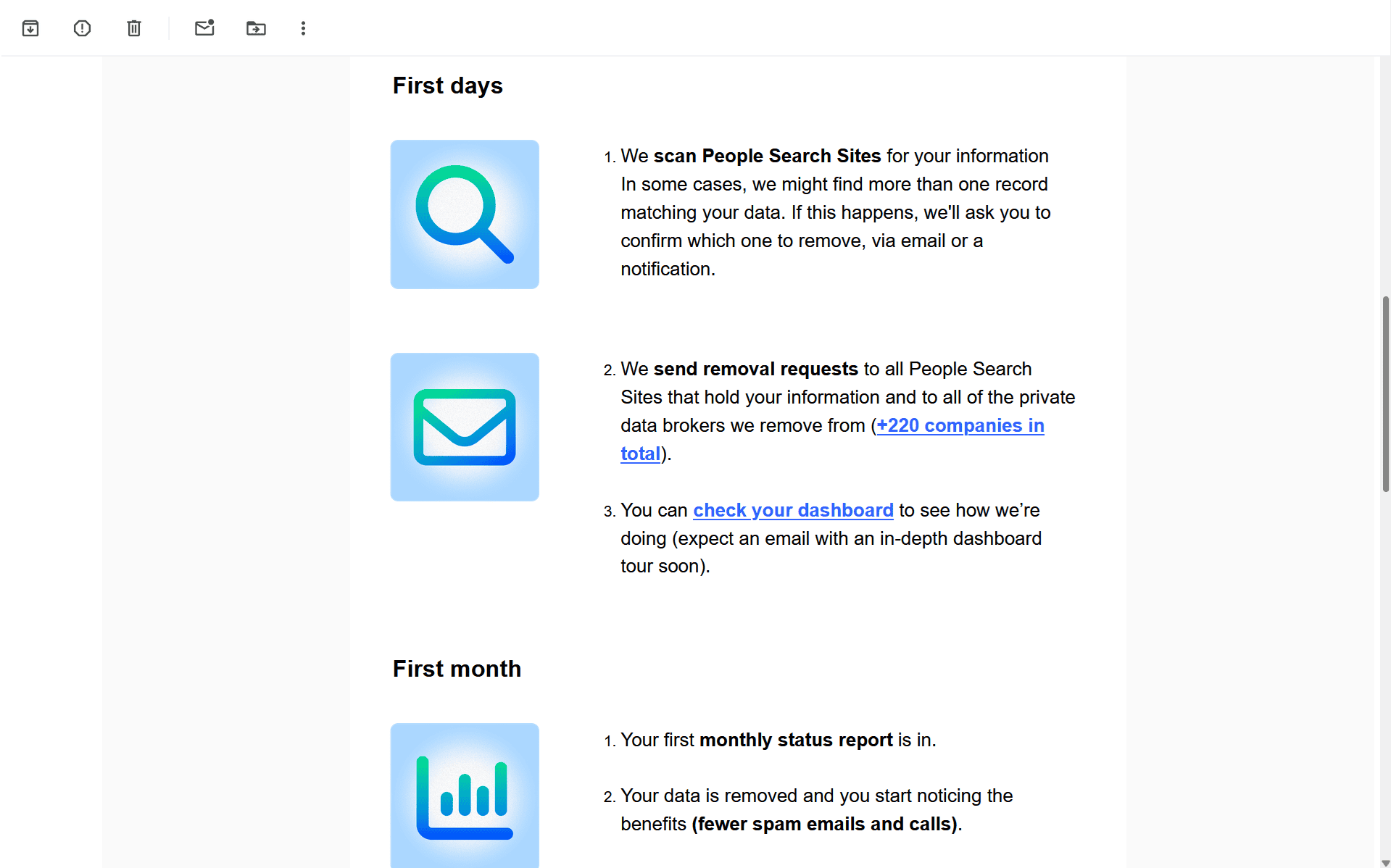 Incogni Welcome Email Process Incogni’s email verification.