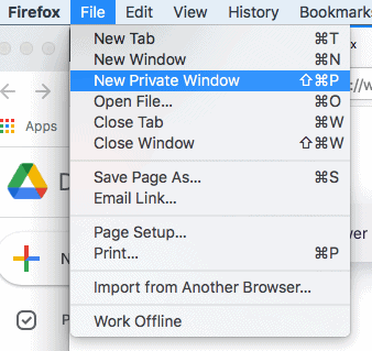 Incognito Mode on Firefox Incognito Mode on Firefox