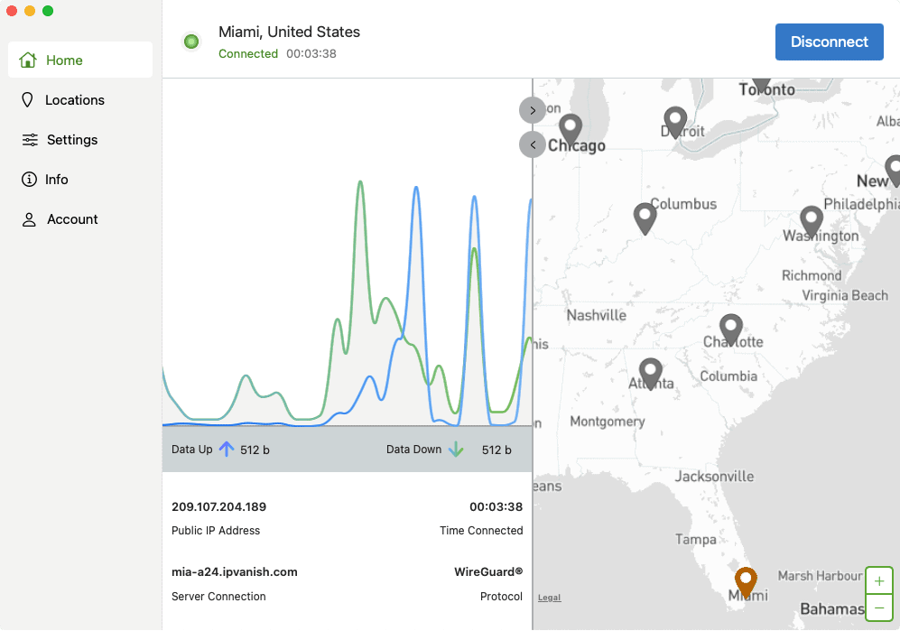 IPVanish connected on Mac IPVanish connected on Mac