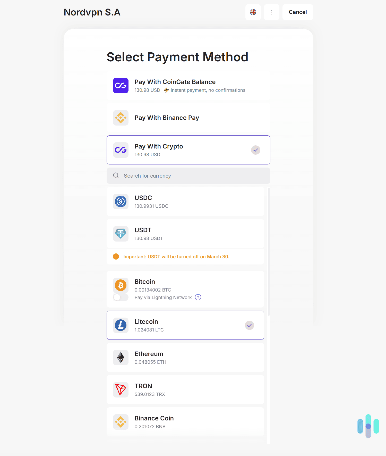 Many top VPNs let you pay for their services using multiple cryptocurrencies. Many top VPNs let you pay for their services using multiple cryptocurrencies.