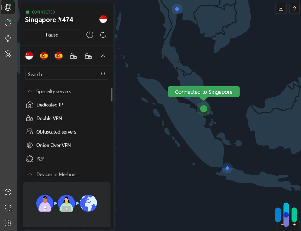 NordVPN connected to Singapore NordVPN connected to Singapore