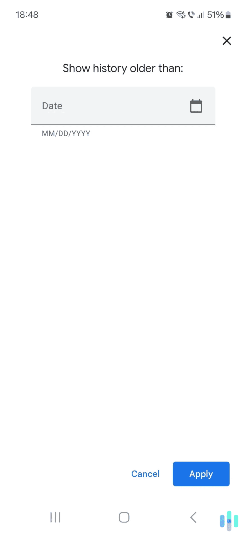 On mobile, you can only choose to display search entries that are older than a certain date. On mobile, you can only choose to display search entries that are older than a certain date.