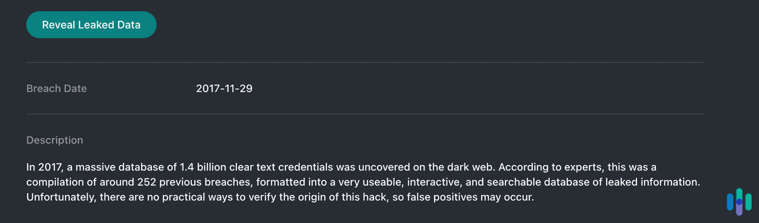 One of the breached data of ours found by NordPass One of the breached data of ours found by NordPass
