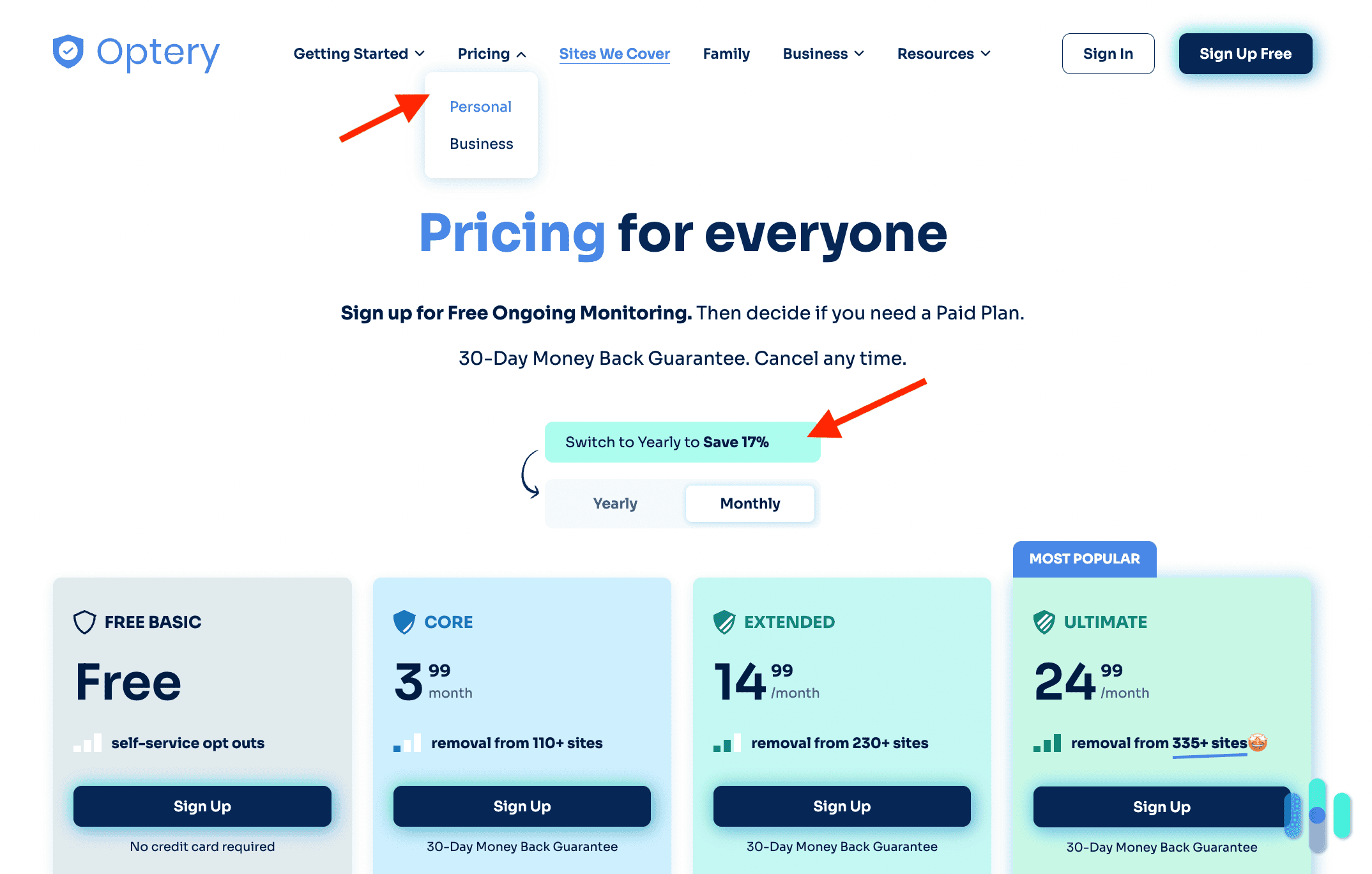 Optery subscription plans Optery subscription plans