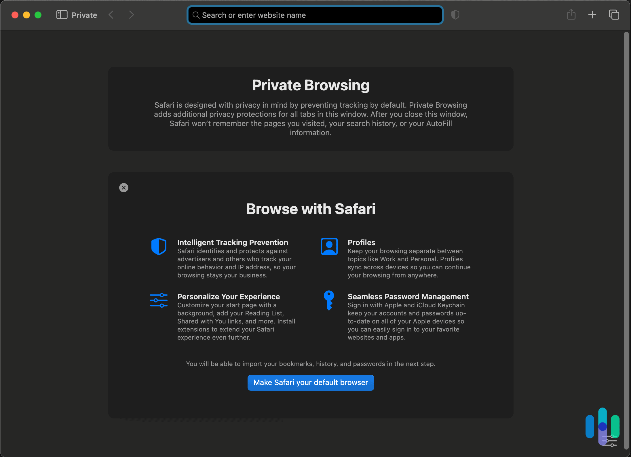 New Private Browsing Window on Safari New Private Browsing Window on Safari