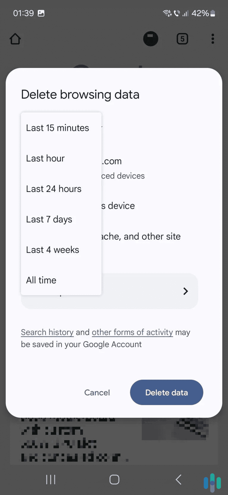 Select which date range you want to delete the browsing data from. Select which date range you want to delete the browsing data from.