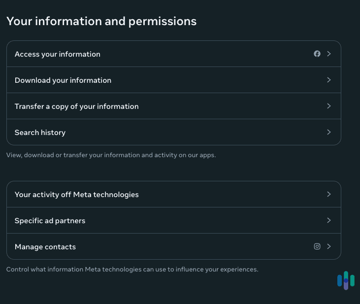 We recommend exploring what information Meta has on you and what they do with these details. We recommend exploring what information Meta has on you and what they do with these details.