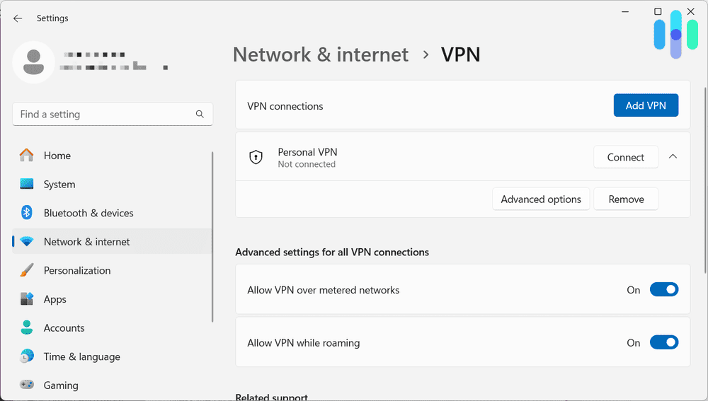 Windows VPN settings Windows VPN settings