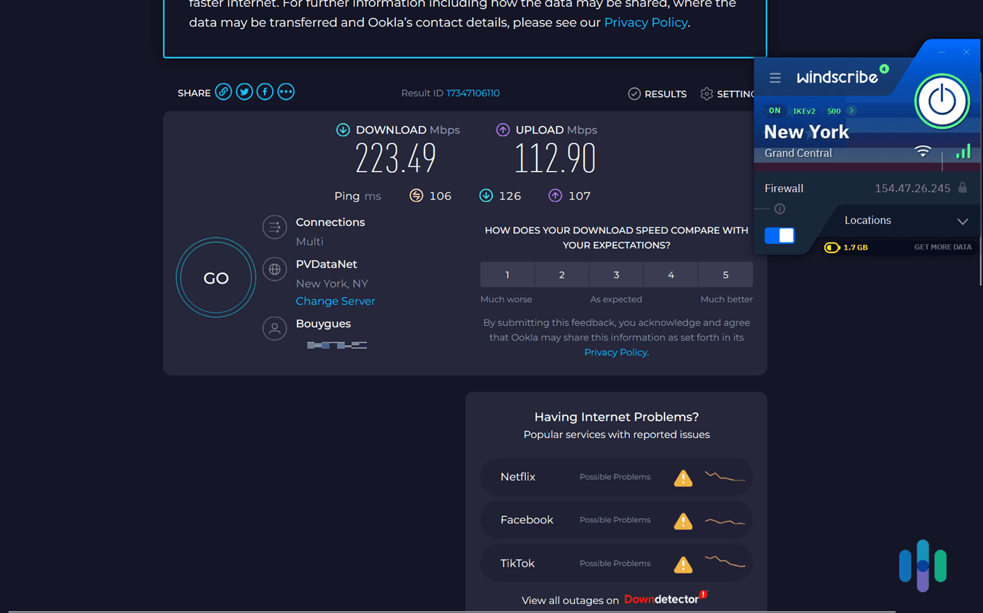 We still had fast download speeds when connected to Windscribe’s free VPN. We still had fast download speeds when connected to Windscribe’s free VPN.