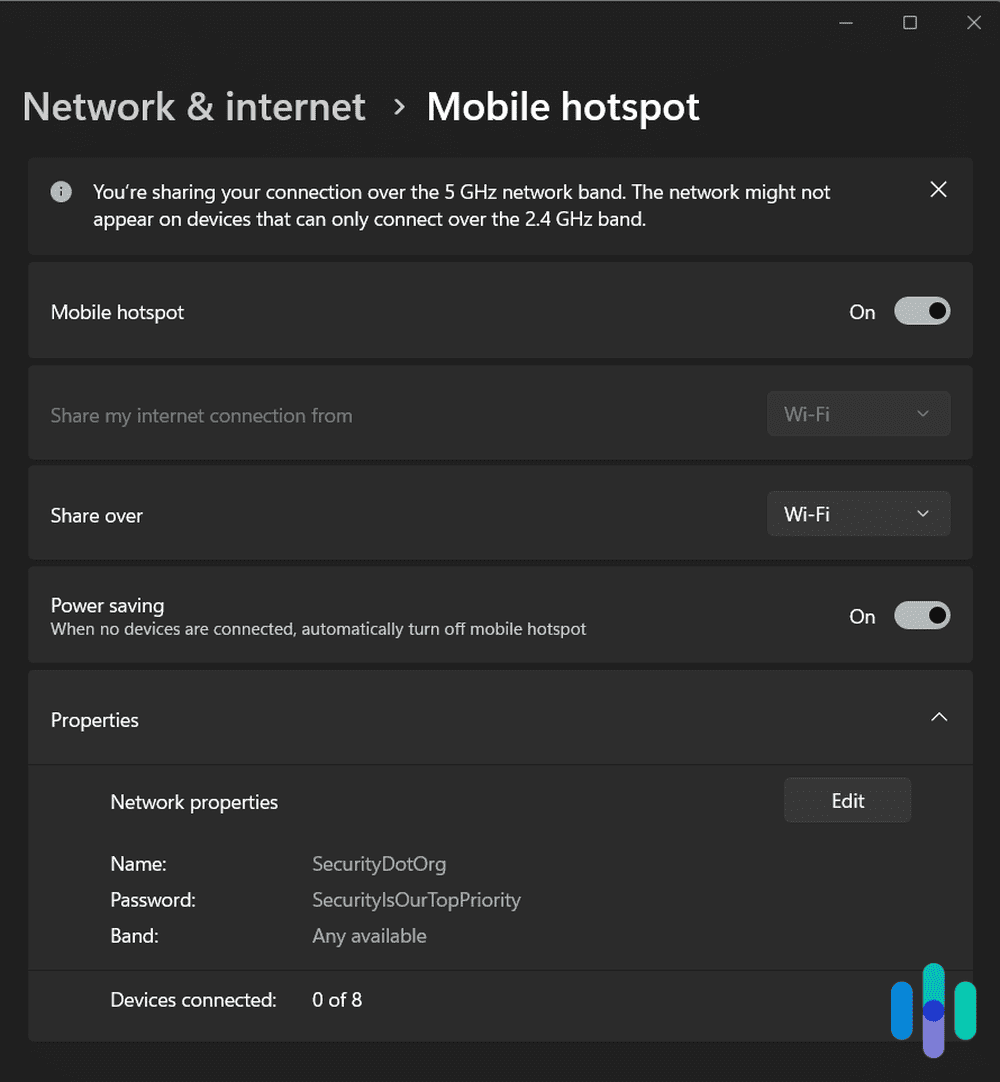 You can share your PC’s Wi-Fi connection, including its VPN access, with any Wi-Fi-enabled device. You can share your PC’s Wi-Fi connection, including its VPN access, with any Wi-Fi-enabled device.