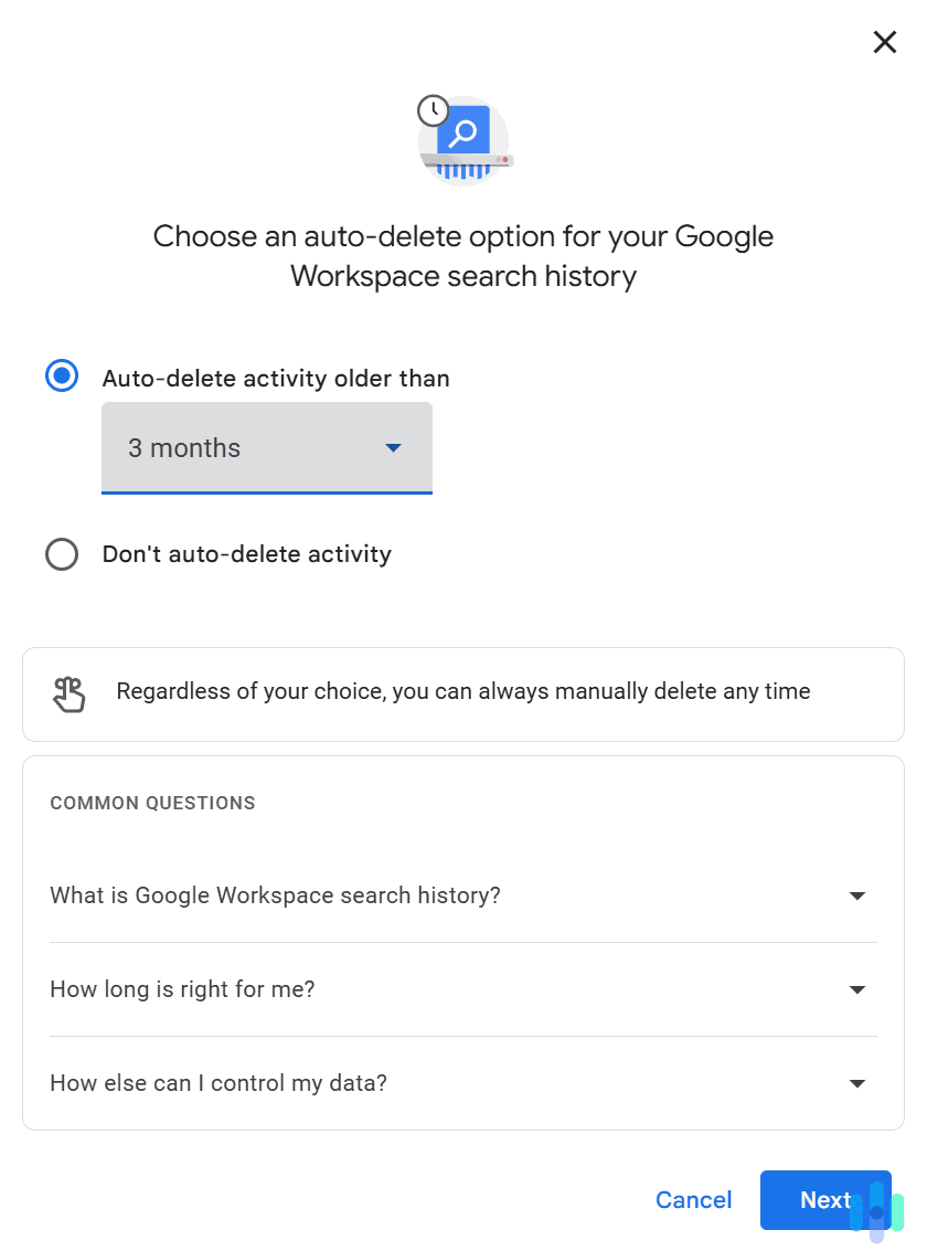 You can use the auto-delete menu to automatically clear Gmail search history after certain time periods. You can use the auto-delete menu to automatically clear Gmail search history after certain time periods.